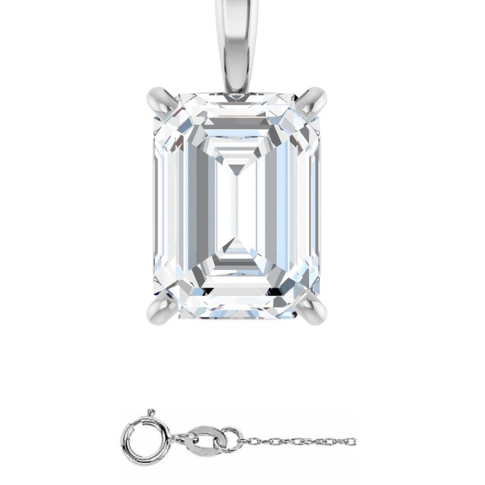 Emerald Natural Diamond Pendant 14K Gold (0.72 Ct G Vvs1) Gia C54200010